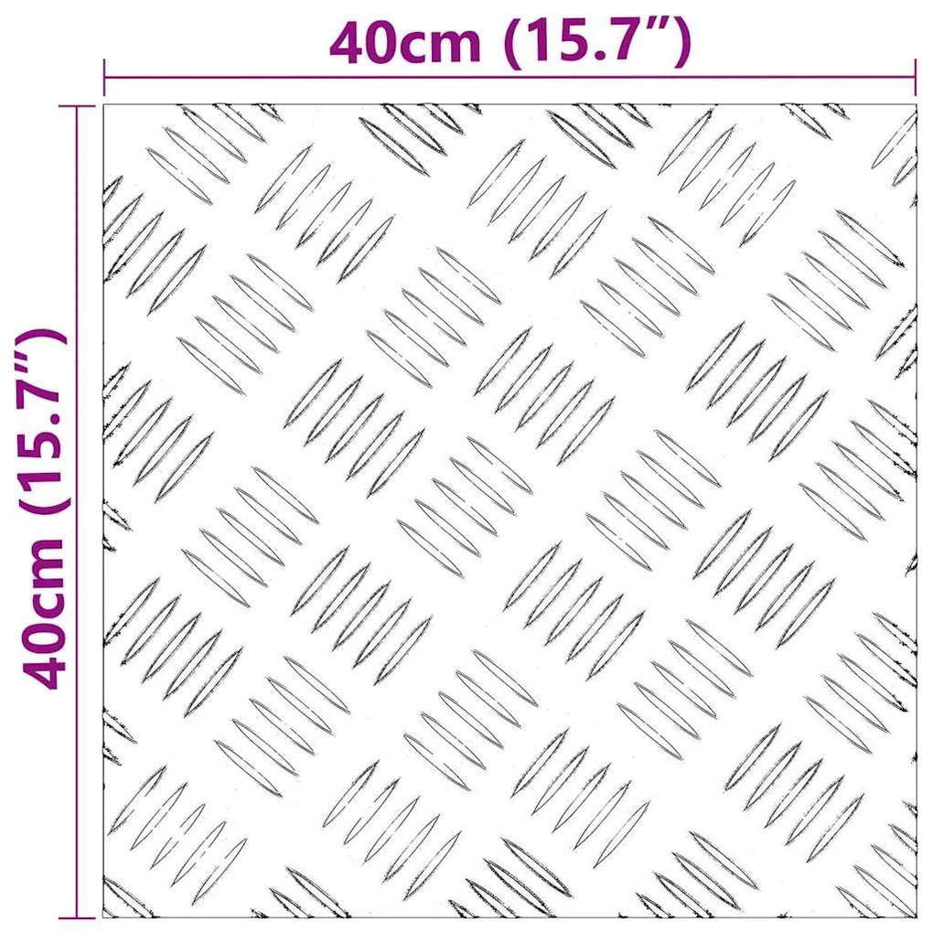 Placas de Alumínio em Xadrez 4 pcs Antiderrapante 40x40 cm