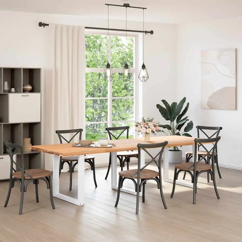Pés para mesa de jantar em formato de U, 3 peças, branco, 80x (72-73)