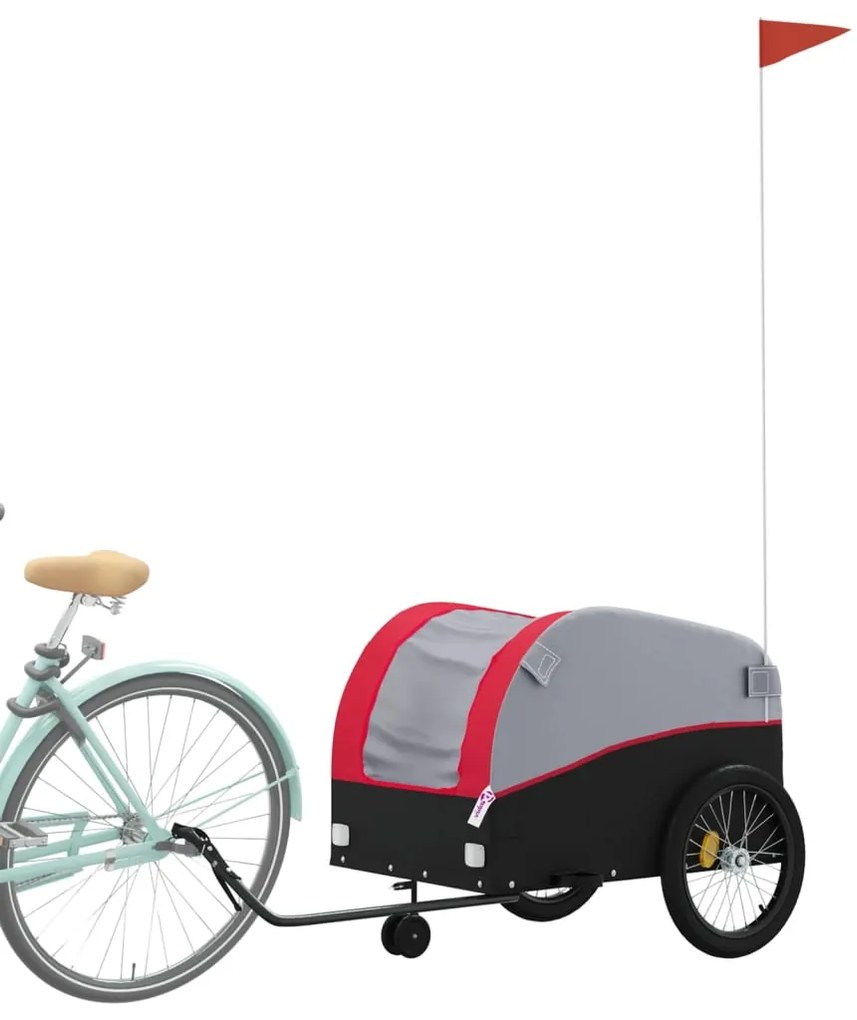 Reboque para bicicleta 45 kg ferro preto e vermelho