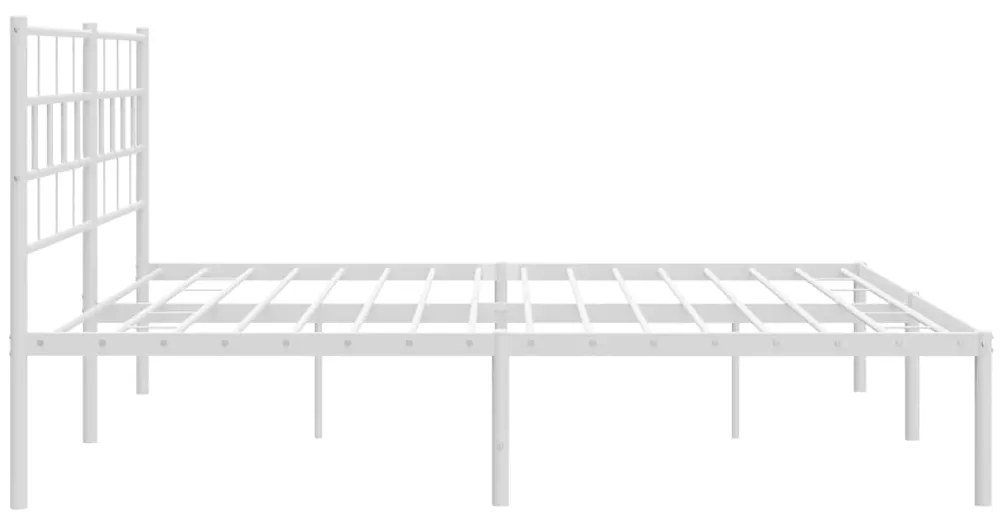 Estrutura de cama com cabeceira 200x200 cm metal branco