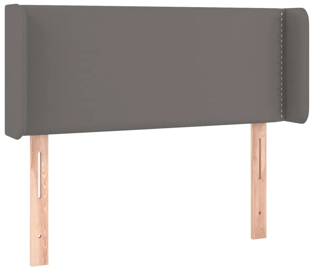 Cabeceira cama c/ LED 93x16x78/88 cm couro artificial cinzento