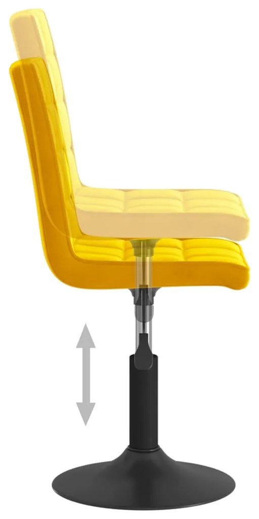 Cadeiras de jantar giratórias 2 pcs veludo amarelo mostarda