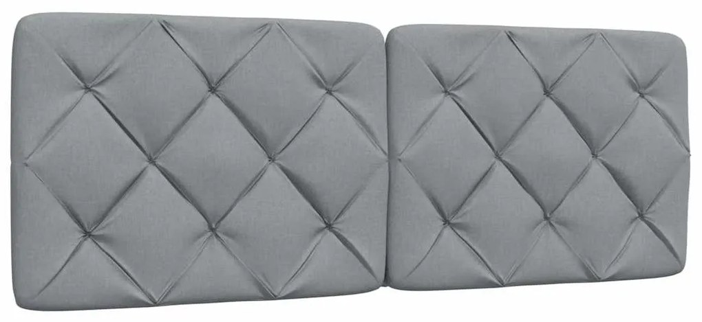Estrutura de cama sem colchão 140x200 cm tecido cinzento-claro