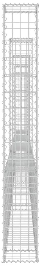 Cesto gabião em forma de U c/ 5 postes 500x20x150 cm ferro