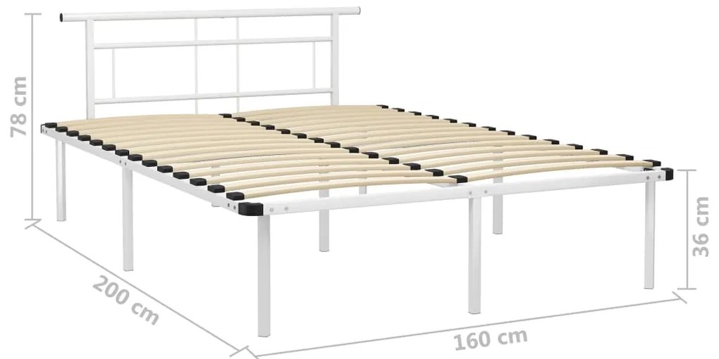 Estrutura de cama metal 160x200 cm branco