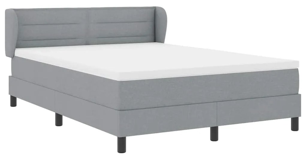 Cama Box Spring com Colchão vidaXL - Cinza Claro, 160x200 cm, Tecido