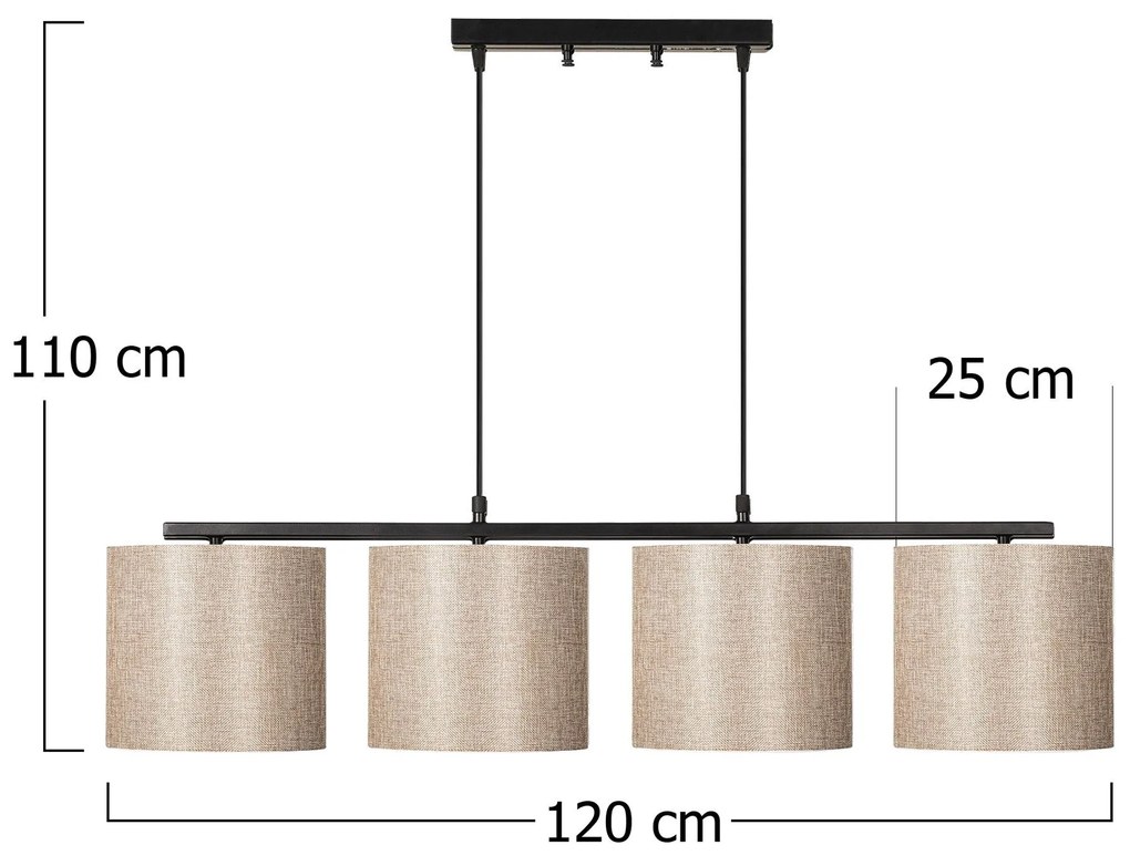 Chandelier Valiz – Preto e Creme – 110 x 25 cm