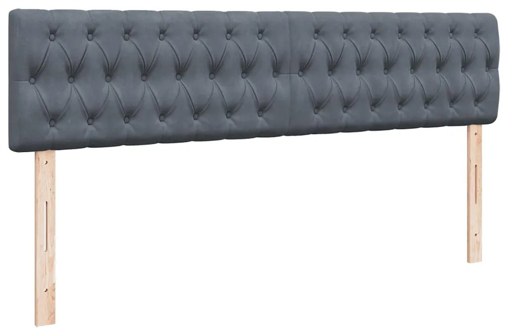 moldura de cama otomana vidaXL com colchão cinza escuro veludo