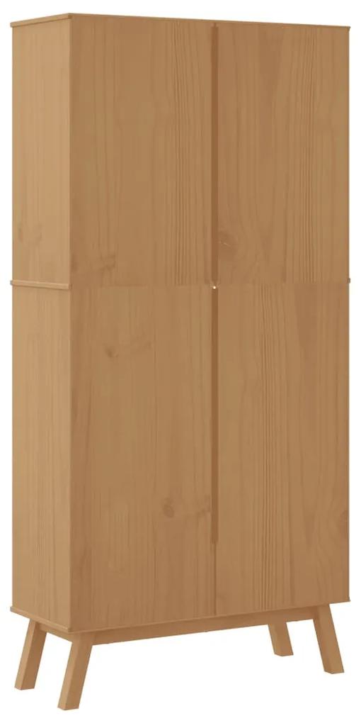 Estante c/ 4 prateleiras OLDEN madeira de pinho maciça castanho