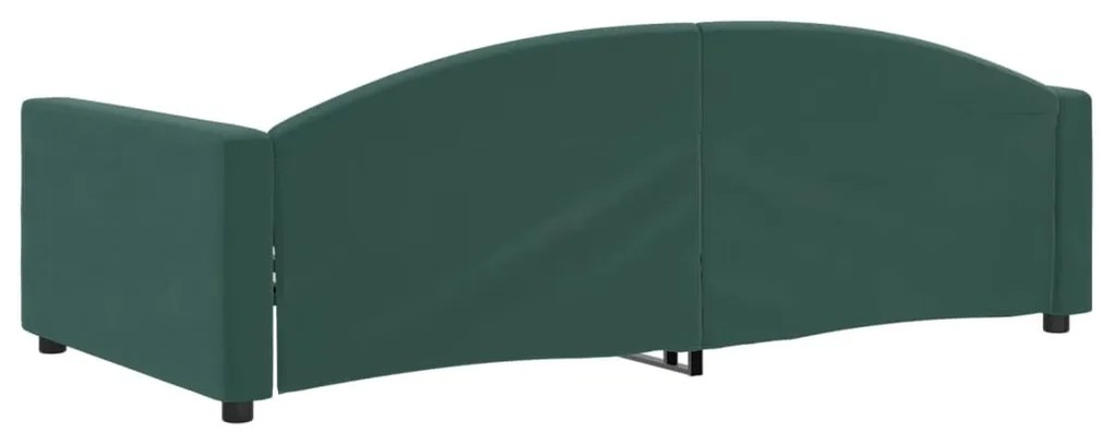 Sofá-cama 100x200 cm veludo verde-escuro