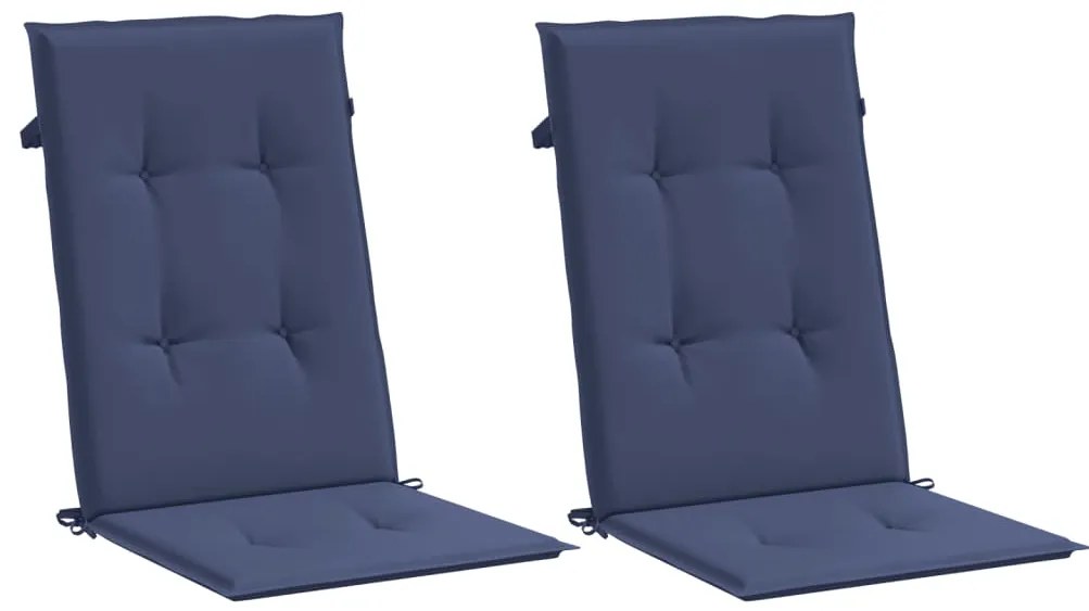 Almofadões cadeira encosto alto 2pcs tecido azul-marinho