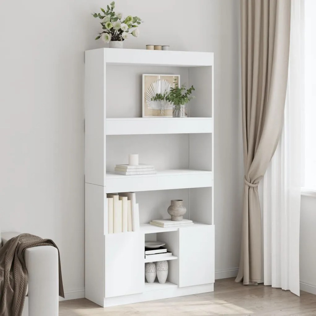vidaXL Armário alto 92x33x180 cm derivados de madeira branco