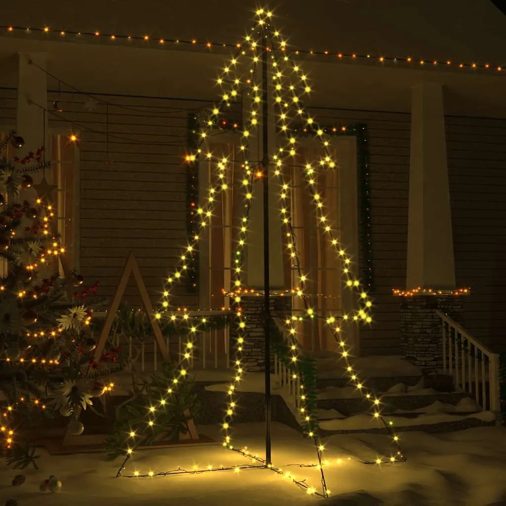 Árvore de Natal em cone 240 LEDs 118x180 cm interior e exterior