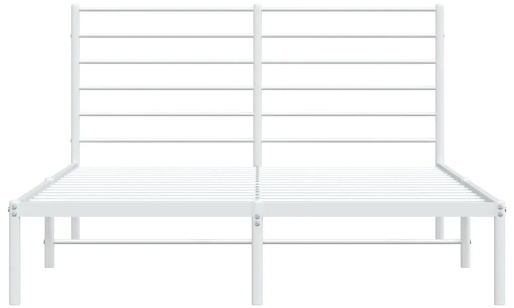 Estrutura de cama com cabeceira 140x200 cm metal branco