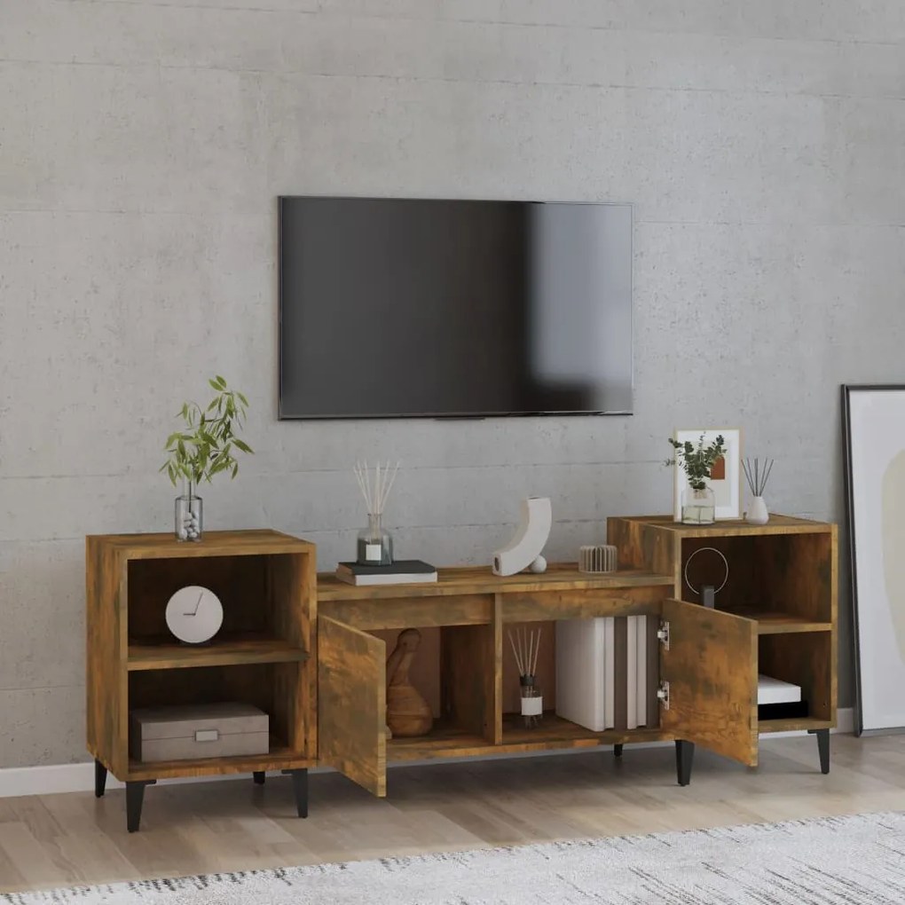 Móvel de TV Lotus de 160 cm - Madeira Rústica - Design Moderno