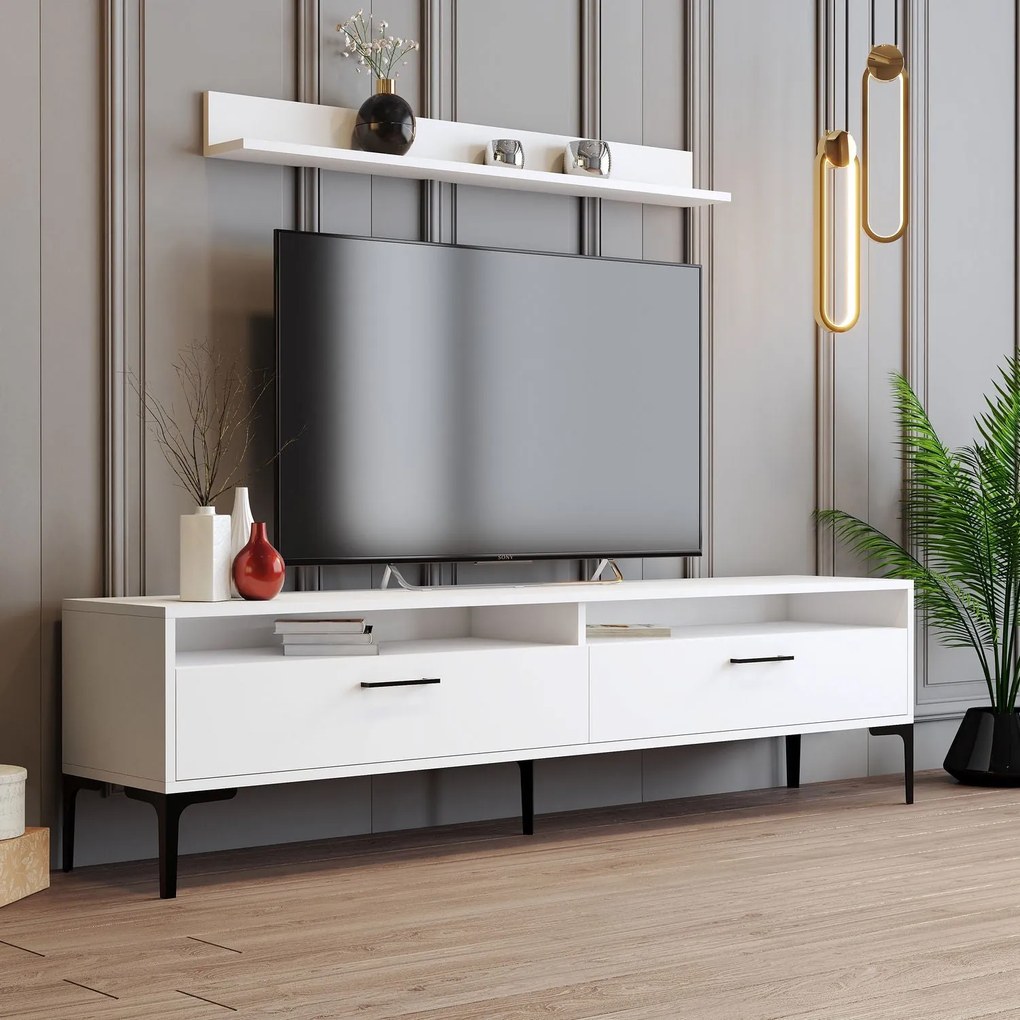 Conjunto de Mobiliário de Sala de Estar Istanbul – Branco – Medidas Va