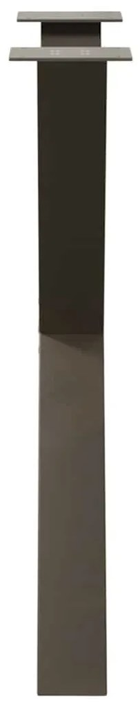 Pés para mesa de jantar em formato de X, 2 peças, aço natural, 80x(72-