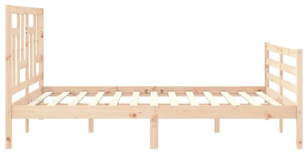 Estrutura de cama com cabeceira 160x200 cm madeira maciça