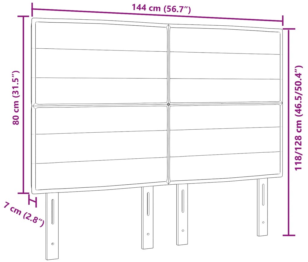 Cabeceira Design Linhas Cinza Claro 140 cm Tecido