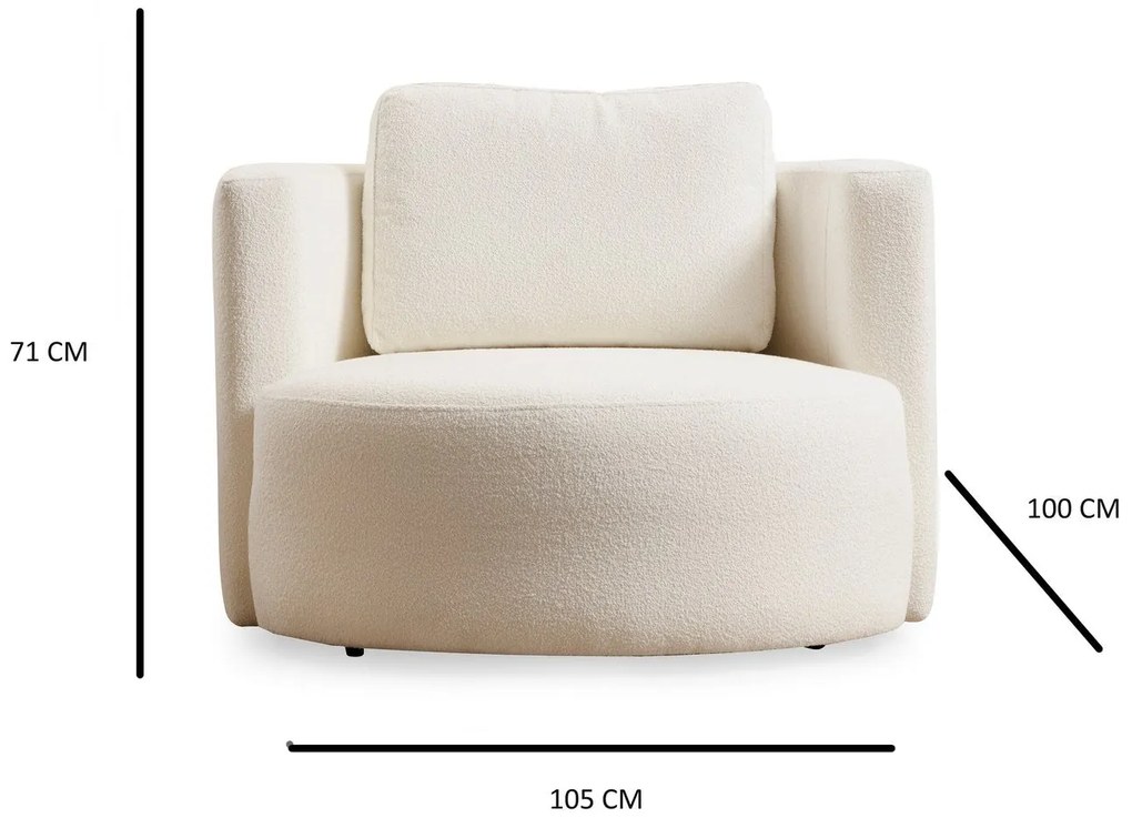 Cadeirão Asos – Creme – 105x100x71 cm