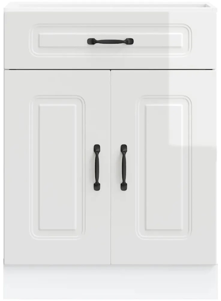 Armário de cozinha baixo Kalmar branco alto brilho