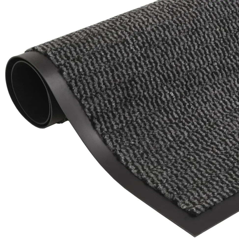 132718 vidaXL Tapete controlo de pó retangular tufado 120x180 cm antracite