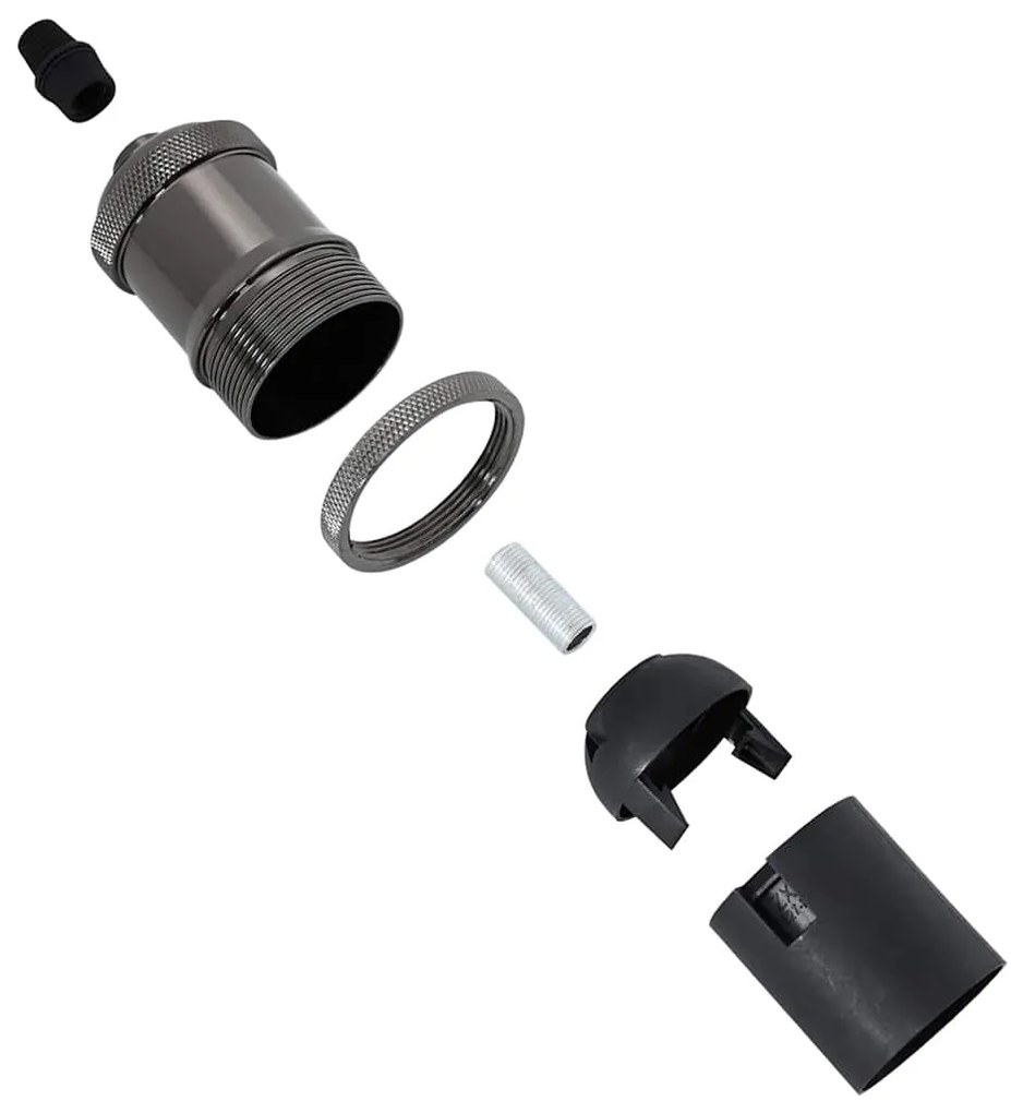 Casquilhos de lâmpadas 2 pcs Preto brilhante E27