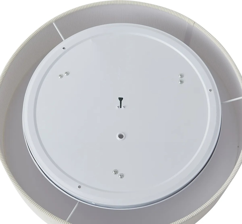 Plafon moderno branco com abajur de veludo 46cm 3-luzes - Luz