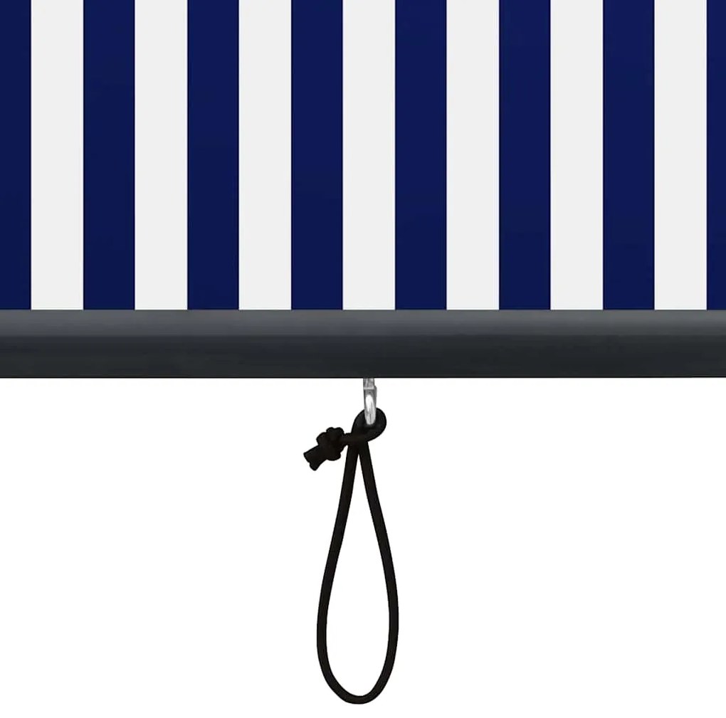 Estore de rolo para exterior 140x250 cm azul e branco