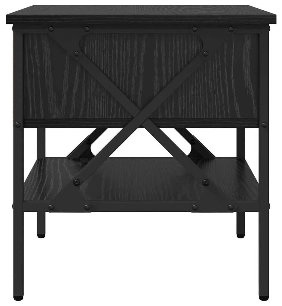 Mesas de cabeceira 2 pcs Carvalho Preto 40x42x45 cm Madeira engenheira