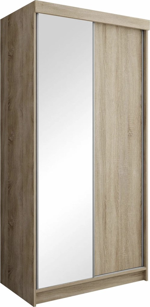 Roupeiro Dover 103, Carvalho sonoma, 200x100x62cm, 99 kg, Portas para roupeiro: Deslizante, Número de prateleiras: 5, Número de prateleiras: 5