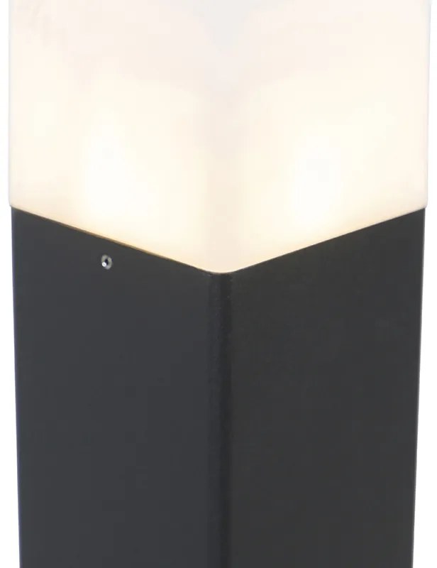 Candeeiro de pé para exterior preto com cúpula opala branca 50 cm - Denmark Moderno