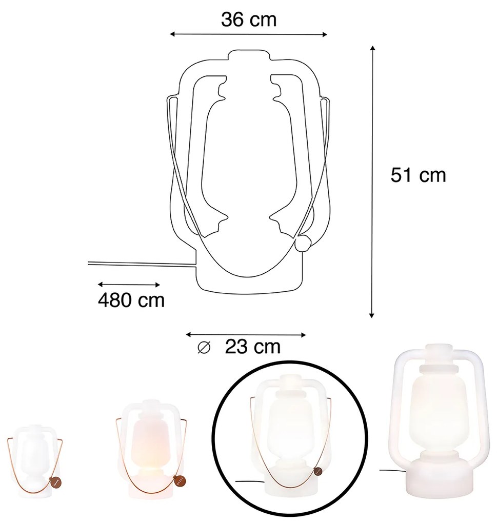 Candeeiro de pé branco 51 cm IP44 - STORM Large Design,Moderno
