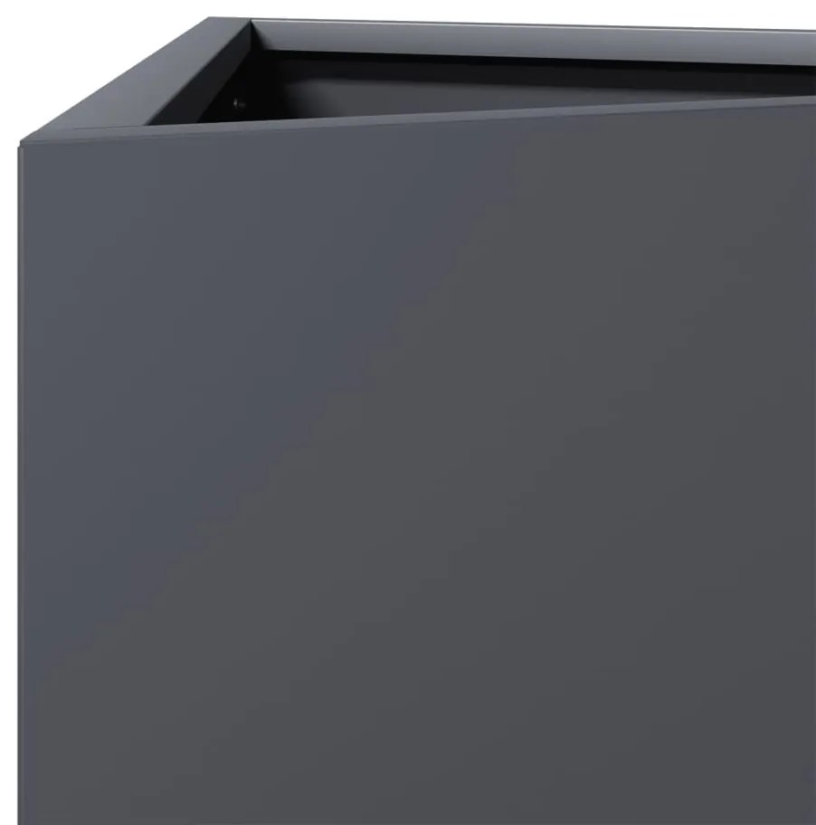 Vaso/floreira de jardim triangular 50x43x75 cm aço antracite