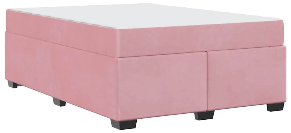 Estrutura de cama com colchão Outros Rosa 140 x 200 cm Veludo