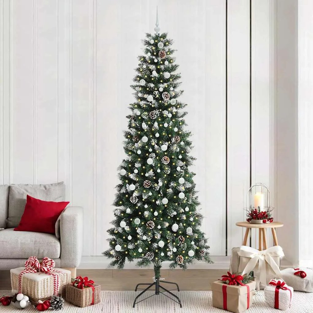 vidaXL Árvore de Natal Artificial Verde 240 cm PVC, Plástico e Aço
