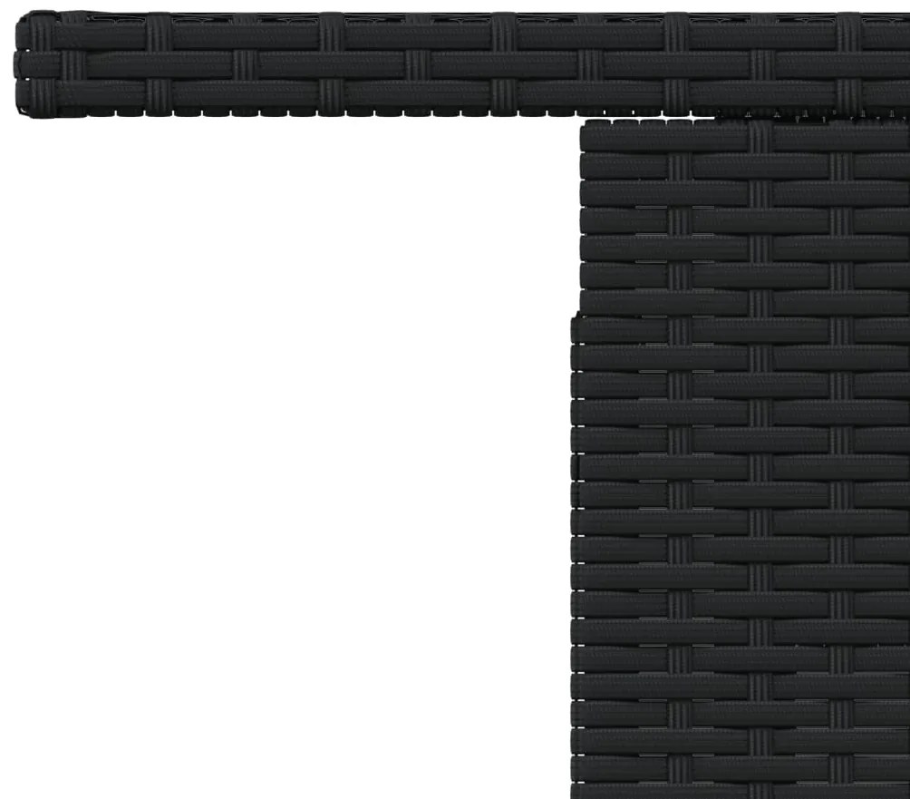 Mesa de jardim com tampo de vidro 100x55x73 cm vime PE preto