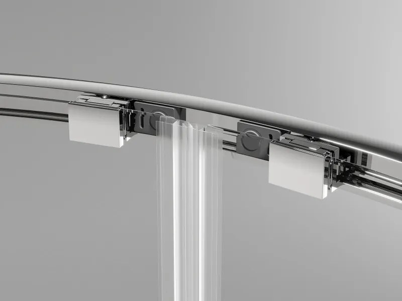 Mexen Exo-S Duo cabine de duche semicircular assimétrica de correr 100 x 80 cm, transparente, cromada - 8132-100-080-01-00