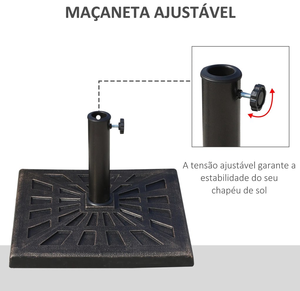 Base para Chapéu de Sol Peso 15 kg Base de Chapéu de Sol de Resina par
