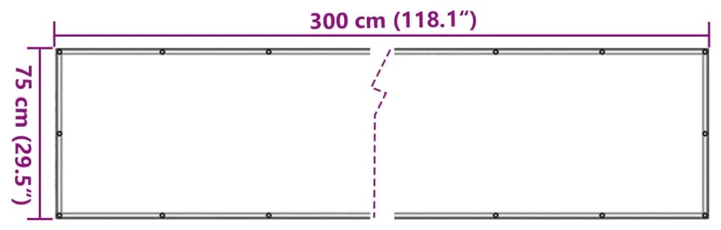 Tela de varanda 75x300 cm tecido Oxford bege