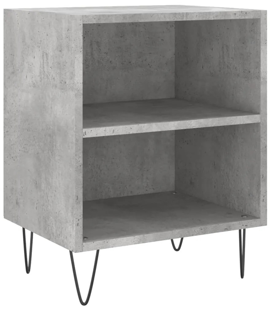 Mesas cabeceira 2pcs 40x30x50cm derivados madeira cinza-cimento
