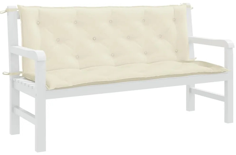 Almofadão para banco de jardim tecido oxford branco nata