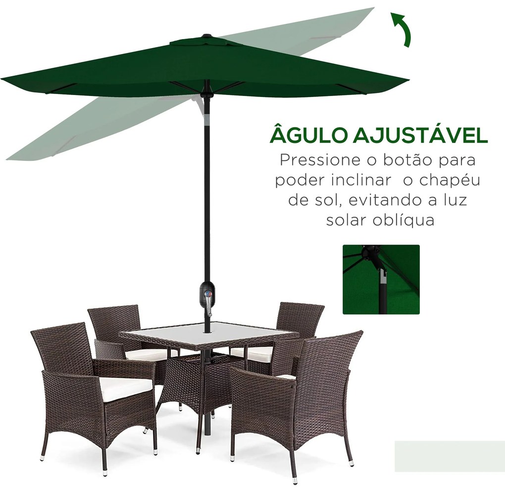 Chapéu de Sol de Jardim 300x200x248 cm Proteção UV50+ Chapéu de Sol de