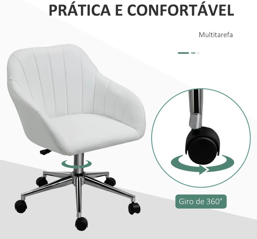 Cadeira Wek Ergonómica Giratória com Altura Ajustável - Branco – Desig