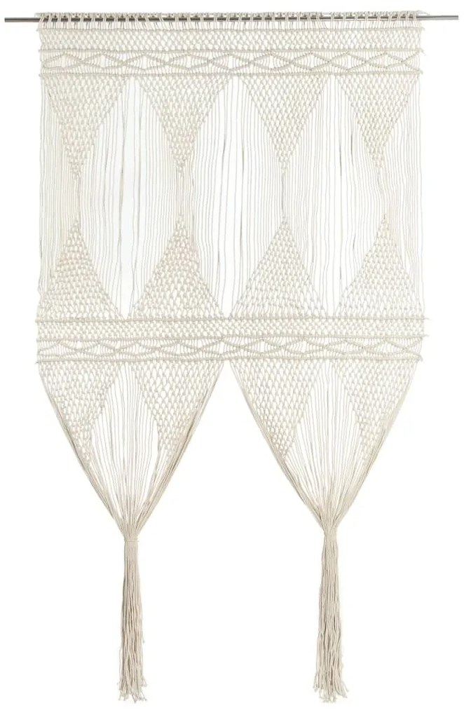 323978 vidaXL Cortina em macramé 140x240 cm algodão