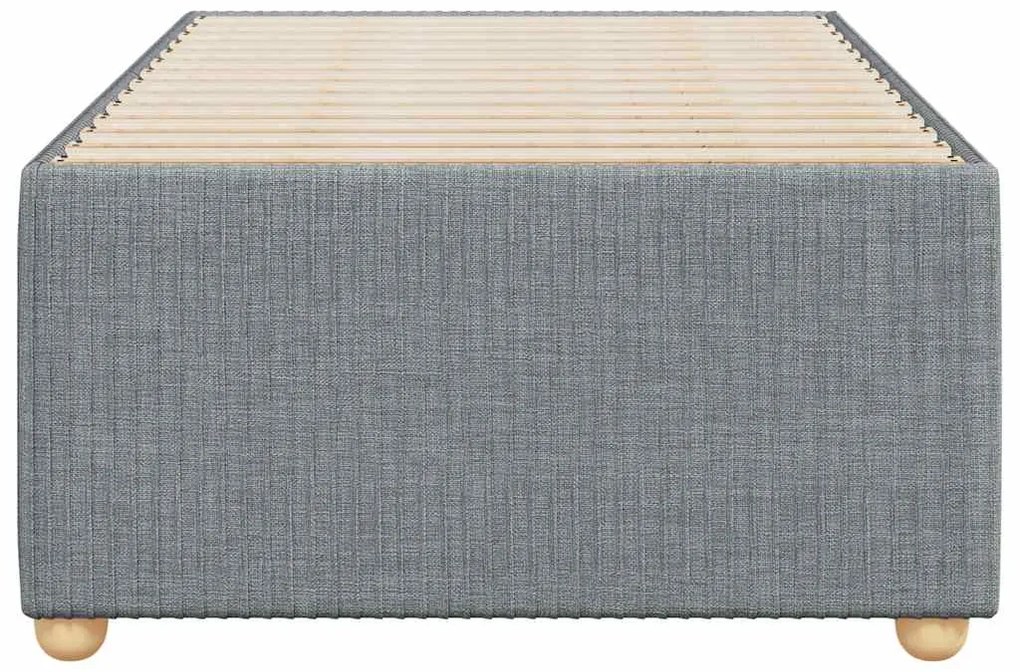 Estrutura de cama sem colchão 90x190 cm tecido cinzento-claro