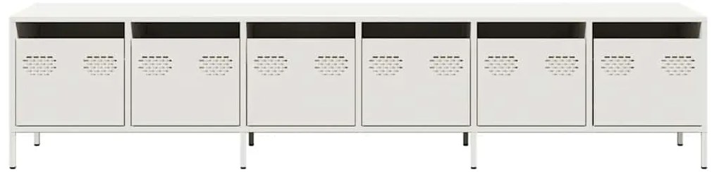 Móvel de TV 202x39x43,5 cm aço laminado a frio branco