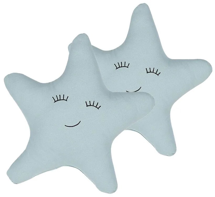 Conjunto de 2 almofadas decorativas em forma de estrela azul 40 x 40 cm BHOPAL Beliani