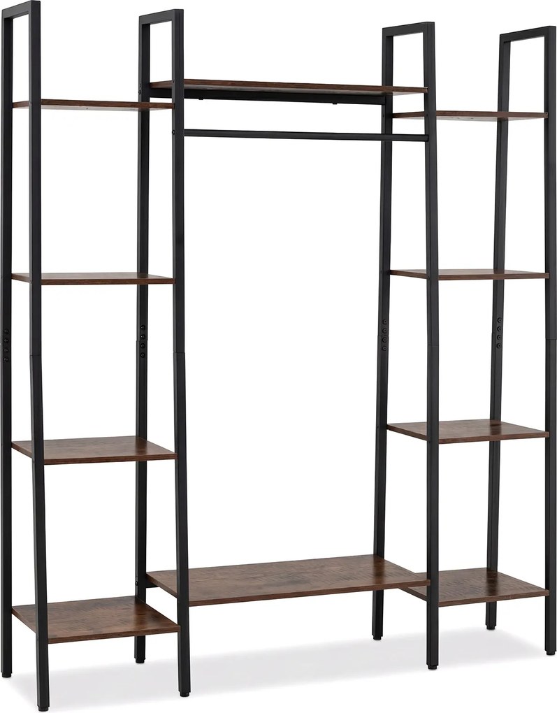 Suporte para plantas 120 x 29 x 141 cm de 10 níveis com iluminação LED ajustável, estrutura metálica, estantes e barra de arrumação para vasos, Castan