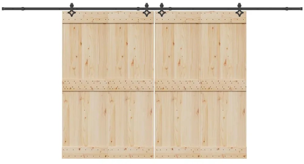 Kit de ferragens para porta deslizante 427 cm aço preto